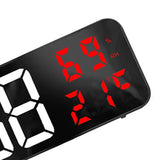Mirror Large Digital LED Clock Home Electronic Alarm Clock Large Screen Plug in Clock Wall Mounted White and Red