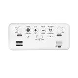 LED Alarm Electric Clock Multifunctional Exquisite Mirrored Surface Silent Bedside Clock for Home Bedroom Office Decor White