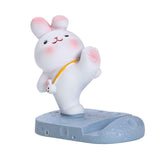 Cute Rabbit Cell Phone Stand Cartoon Resin Bunny Phone Holder Desk for Student Room Decoration Kicking In Australia - Darrahopens