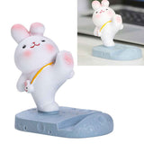 Cute Rabbit Cell Phone Stand Cartoon Resin Bunny Phone Holder Desk for Student Room Decoration Kicking In Australia - Darrahopens