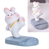 Cute Rabbit Cell Phone Stand Cartoon Resin Bunny Phone Holder Desk for Student Room Decoration Kicking In Australia - Darrahopens