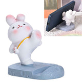 Cute Rabbit Cell Phone Stand Cartoon Resin Bunny Phone Holder Desk for Student Room Decoration Kicking In Australia - Darrahopens