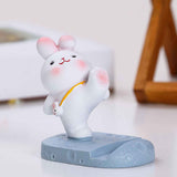 Cute Rabbit Cell Phone Stand Cartoon Resin Bunny Phone Holder Desk for Student Room Decoration Kicking In Australia - Darrahopens