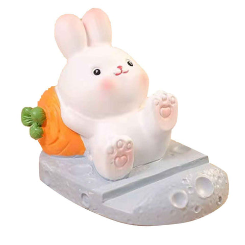 Cute Rabbit Cell Phone Stand Cartoon Resin Bunny Phone Holder Desk for Student Room Decoration Carrot In Australia - Darrahopens