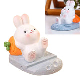 Cute Rabbit Cell Phone Stand Cartoon Resin Bunny Phone Holder Desk for Student Room Decoration Carrot In Australia - Darrahopens
