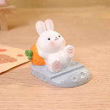 Cute Rabbit Cell Phone Stand Cartoon Resin Bunny Phone Holder Desk for Student Room Decoration Carrot In Australia - Darrahopens