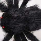 Giant Fake Spider Lifelike Halloween Posable Black Soft Hairy Fake Spiders Scary Decorations for Yard Home 90cm
