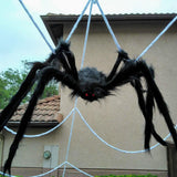 Giant Fake Spider Lifelike Halloween Posable Black Soft Hairy Fake Spiders Scary Decorations for Yard Home 125cm