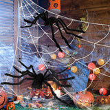 Giant Fake Spider Lifelike Halloween Posable Black Soft Hairy Fake Spiders Scary Decorations for Yard Home 125cm