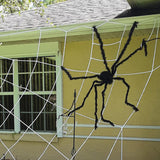 Giant Fake Spider Lifelike Halloween Posable Black Soft Hairy Fake Spiders Scary Decorations for Yard Home 200cm