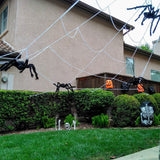 Giant Fake Spider Lifelike Halloween Posable Black Soft Hairy Fake Spiders Scary Decorations for Yard Home 200cm