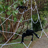 Giant Fake Spider Lifelike Halloween Posable Black Soft Hairy Fake Spiders Scary Decorations for Yard Home 200cm