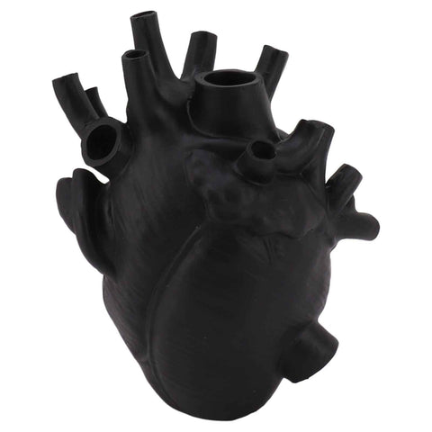 Heart Shaped Vase Decorative Modern Resin Exquisite Planter Pot for Home Office Bedroom Wedding Black In Australia - Darrahopens