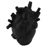 Heart Shaped Vase Decorative Modern Resin Exquisite Planter Pot for Home Office Bedroom Wedding Black