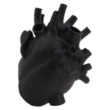 Heart Shaped Vase Decorative Modern Resin Exquisite Planter Pot for Home Office Bedroom Wedding Black