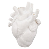 Heart Shaped Vase Decorative Modern Resin Exquisite Planter Pot for Home Office Bedroom Wedding White