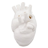 Heart Shaped Vase Decorative Modern Resin Exquisite Planter Pot for Home Office Bedroom Wedding White