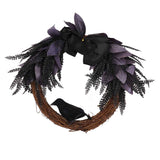 Halloween Wreath Bowknot Crow Garland Decoration Home Door Hallway Hanging Wreath In Australia - Darrahopens