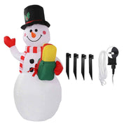 1.5m Inflatable Christmas Snowman Colorful Light Windproof Rope Automatic Blow Up Snowman for Decoration 220V In Australia - Darrahopens