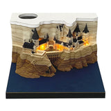 3D Memo Pad Paper Castle Design 3D Art Craft Note Pad Notepad Home Decoration with Light