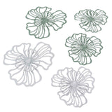 5PCS Metal Flower Wall Decor Iron Wall Art White Green 2 Layer Hollow Hanging Decor for Wall Living Room Office In Australia - Darrahopens