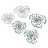5PCS Metal Flower Wall Decor Iron Wall Art White Green 2 Layer Hollow Hanging Decor for Wall Living Room Office In Australia - Darrahopens