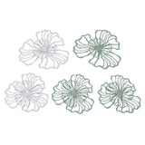 5PCS Metal Flower Wall Decor Iron Wall Art White Green 2 Layer Hollow Hanging Decor for Wall Living Room Office In Australia - Darrahopens