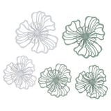 5PCS Metal Flower Wall Decor Iron Wall Art White Green 2 Layer Hollow Hanging Decor for Wall Living Room Office In Australia - Darrahopens