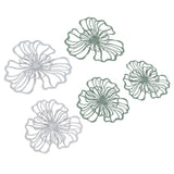 5PCS Metal Flower Wall Decor Iron Wall Art White Green 2 Layer Hollow Hanging Decor for Wall Living Room Office
