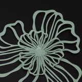 5PCS Metal Flower Wall Decor Iron Wall Art White Green 2 Layer Hollow Hanging Decor for Wall Living Room Office