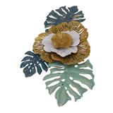 Iron Flower Wall Hanging Blue Modern Beautiful Metal Floral Wall Art Decor for Living Room Bedroom Dining Room