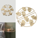 Golden Ginkgo Leaf Wall Hanging Decor Golden Iron Art Wall Sculpture Wall Decor for Living Room Office Study