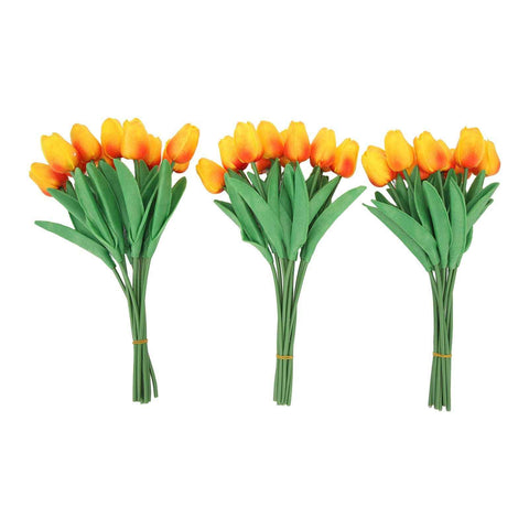 30pcs Artificial Tulips Flowers Innovative Simulation Hand Crafted PU Fake Tulips for Home Wedding Party Decor Sunset Red In Australia - Darrahopens