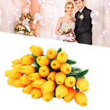 30pcs Artificial Tulips Flowers Innovative Simulation Hand Crafted PU Fake Tulips for Home Wedding Party Decor Sunset Red