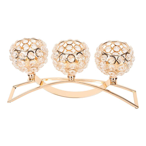 Crystal Candle Holder 3 Heads Windproof European Style Stable Durable Gold Candle Holder for Wedding Party New Year In Australia - Darrahopens