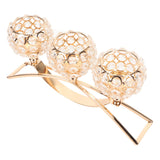 Crystal Candle Holder 3 Heads Windproof European Style Stable Durable Gold Candle Holder for Wedding Party New Year