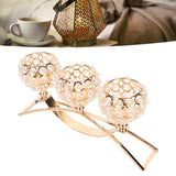 Crystal Candle Holder 3 Heads Windproof European Style Stable Durable Gold Candle Holder for Wedding Party New Year