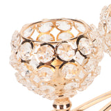 Crystal Candle Holder 3 Heads Windproof European Style Stable Durable Gold Candle Holder for Wedding Party New Year