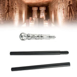 Mystical Pharaoh Accessory Ancient Egyptian Style Staff Scepter Costume Accessory Prop for Halloween Dress Up Parties Silver Round Head