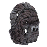 Gorilla Head Sculpture 6.3in Animal Head Figurine Resin Hollow Out Design Statue Decor for Living Room Office Bookshelf