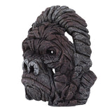 Gorilla Head Sculpture 6.3in Animal Head Figurine Resin Hollow Out Design Statue Decor for Living Room Office Bookshelf