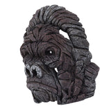Gorilla Head Sculpture 6.3in Animal Head Figurine Resin Hollow Out Design Statue Decor for Living Room Office Bookshelf