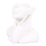 Female Face Vase Nordic Style Elegant Flower Vase Smoothly Ceramic Flower Vase Decoration for Living Room Garden