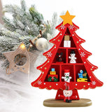 Tabletop Wooden Christmas Tree Exquisite Mini Conveniently Placed Desktop Christmas Tree Decor for Shopping Mall Hotel Christmas Decoration Red