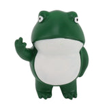 Rebellious Frog Figurine Middle Finger Frog Resin Ornament Frog Craft Decoration Sculpture for Home Office Desktop
