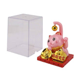 Arm Waving Fortune Cat Solar Powered Light Induction Lucky Cat Decoration for Desks Windows Car Dashboards Pink Large In Australia - Darrahopens