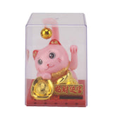 Arm Waving Fortune Cat Solar Powered Light Induction Lucky Cat Decoration for Desks Windows Car Dashboards Pink Large In Australia - Darrahopens