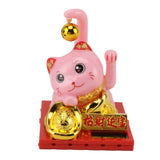 Arm Waving Fortune Cat Solar Powered Light Induction Lucky Cat Decoration for Desks Windows Car Dashboards Pink Large In Australia - Darrahopens