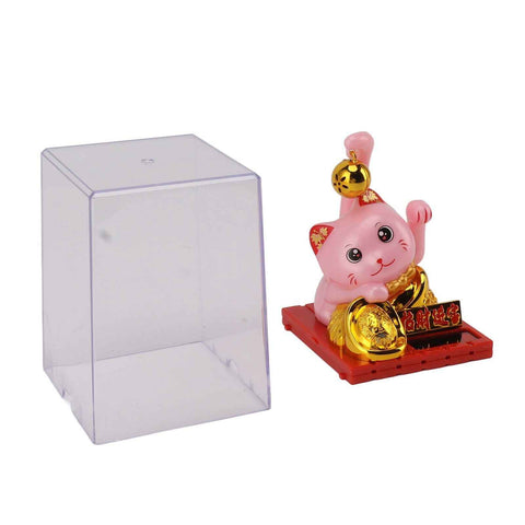 Arm Waving Fortune Cat Solar Powered Light Induction Lucky Cat Decoration for Desks Windows Car Dashboards Pink Small In Australia - Darrahopens