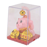 Arm Waving Fortune Cat Solar Powered Light Induction Lucky Cat Decoration for Desks Windows Car Dashboards Pink Small In Australia - Darrahopens